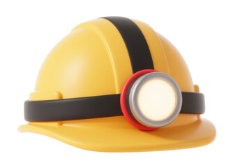 yellow hard hat and headlamp