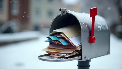 Mailbox Full of Letters with Red Flag Raised – Classic Postal Delivery Concept

Traditional Mailbox Overflowing with Letters – Red Flag Signals Pickup

Postal Delivery Scene with Full Mailbox and Rais