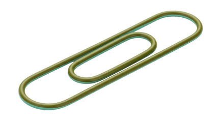 Isolated Green Paperclip