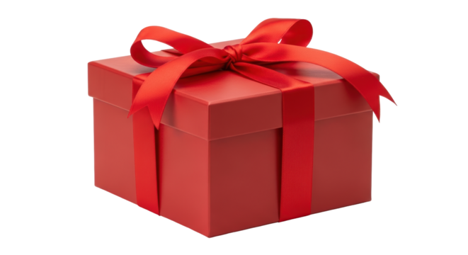 Isolated Red Gift Box - Powered by Adobe