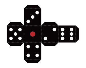 のりしろ付きのサイコロの展開図