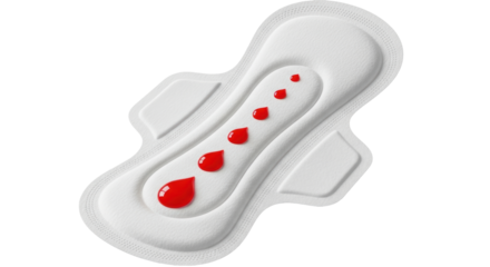 Isolated Feminine Pad with Blood