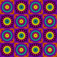 Pattern with crochet granny square wallpaper handmade decorative art design print	
