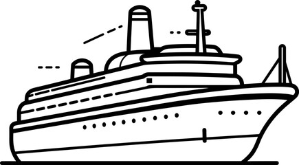 Obraz premium Cruise Ship Icon: A Voyage on the Open Sea