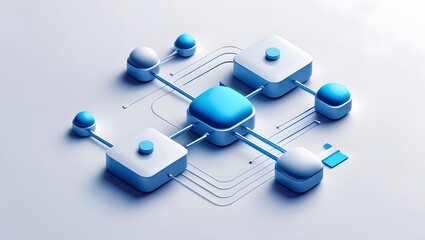 Isometric Data Transfer and Cloud Storage Icon: Digital Service Representation with Network Connection for Websites