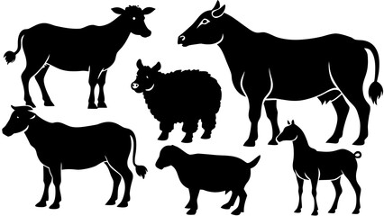 horse silhouettes vector