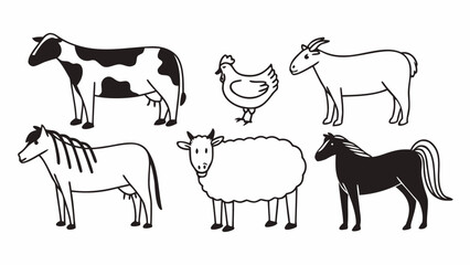 set of horses vector