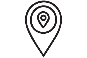 Minimal Black & White Location Icons Set – Flat Vector Design of Maps, Navigation, and Global Technology Symbols

