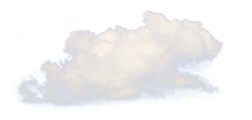 Realistic vector white cloud isolated on a transparent background. Semitransparent for weather designs, sky compositions, photo manipulations, and creative graphic projects