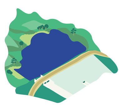 Isometric small water impounding project