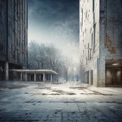 Conceptual Time-Stopped Plaza in Computational Photography Style