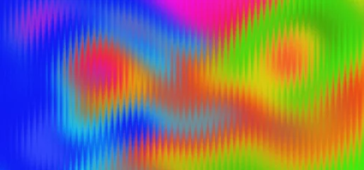 Fotobehang Fractal waves abstract rainbow glass gradient wave blurred background, the 80s and 90s style, grainy noise texture effect, wallpaper, posters, banners, flyers, fashion, technology, and cards.    © BANKAY
