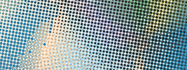 Fototapeta premium Abstract pop art creative concept. Colorful polka dots retro comics background. Cartoon modern halftone pattern. Design for poster, card, sale banner, empty bubble.