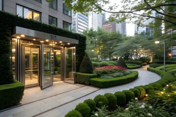 Obraz premium Courtyard at the Sagamore Pendry Hotel in Fells Point, Baltimore, Maryland.