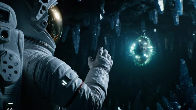 Astronaut Discovering Alien Artifact