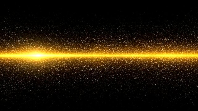 Glowing line Bright golden light streak on black, surrounded by dust Soft illumination Long, bright horizontal element