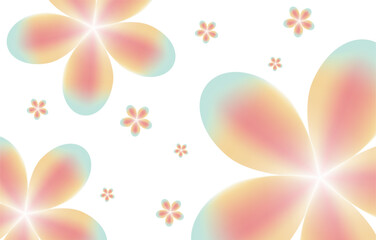 vibrant illustration features stylized flowers in pastel hues of peach, orange, and mint green against a stark white background.wallpaper for banner, poster, cover, flyer, presentation, advertising