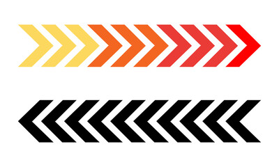 colourful arrow and black arrow. dynamic moving arrow representing speed, acceleration, fast. transparent png and vector illustration.