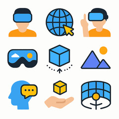 Virtual reality concept illustration showcasing immersive technology and digital interaction