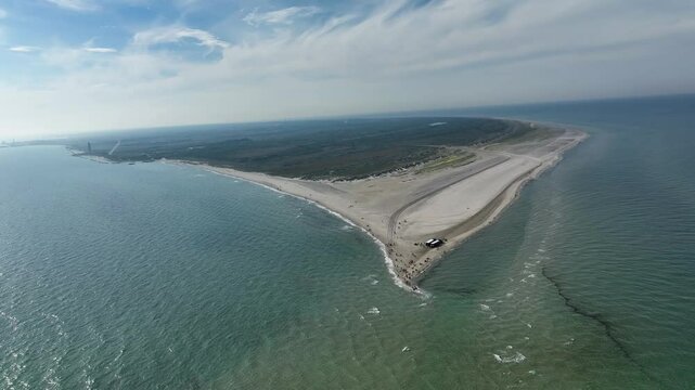 Aerial view of Grenen and Skagen Odde, Denmark.