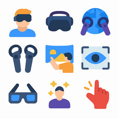 Virtual reality vector illustrations showcasing immersive experiences and digital interaction