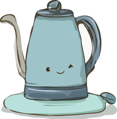 blue teapot isolated on white