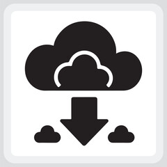 Downloading File from Cloud Icon