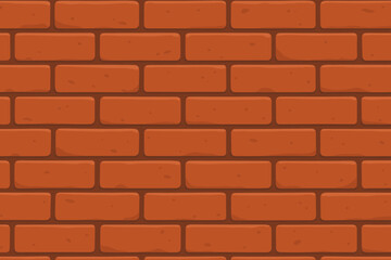 Seamless Red Brick Wall Pattern Vector. Realistic Modern Flat Cartoon Illustration. Construction Texture Background. Urban Architecture, Masonry, Building Material, Exterior Design, Tiling Concept