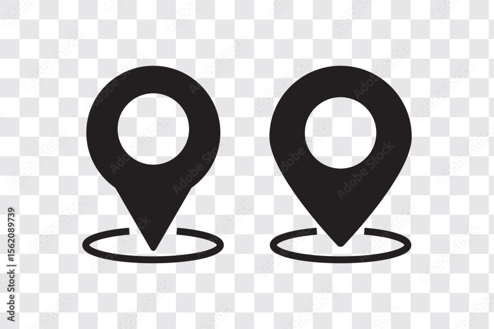 Poster set of location pin icons. map marker pointer symbols, gps location. navigation map, location naviga