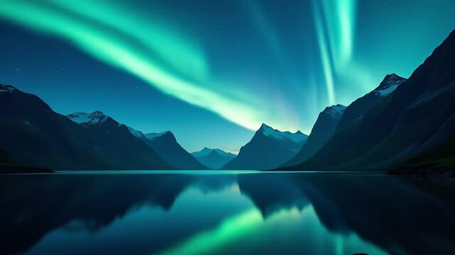 A timelapse of the aurora borealis over the icy waters of Baffin Island Canada