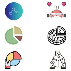 profit share icon, market share icon, and food share icon.