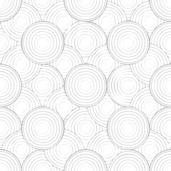 Fototapeta premium Seamless pattern of concentric circles in light grey on white background texture graphic