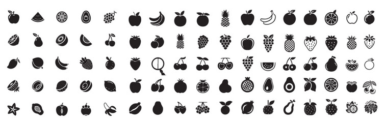 Fruit Icons Silhouette Collection