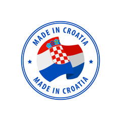 Croatia - Nation Label Icon. Country Flag Sticker. Vector illustration.