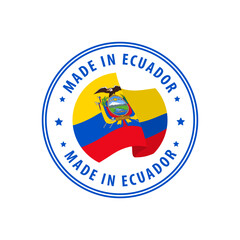 Ecuador - Nation Label Icon. Country Flag Sticker. Vector illustration.