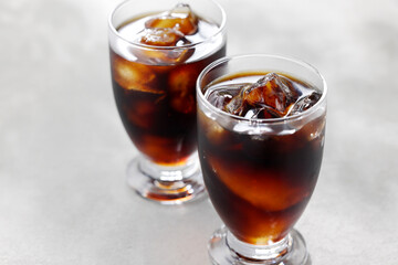 グラスに注いだアイスコーヒー　Iced coffee served in a glass