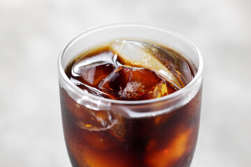 グラスに注いだアイスコーヒー　Iced coffee served in a glass