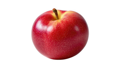 The Perfect Bite: A ripe, succulent apple, its vibrant red skin gleaming under the studio lights, a testament to nature's simple perfection.