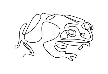 Single Line Frog Illustration.  line icon-continuous line drawing. Editable stroke.