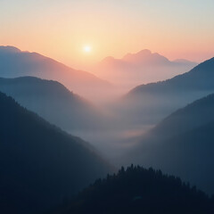 Obraz premium sunset in the mountains