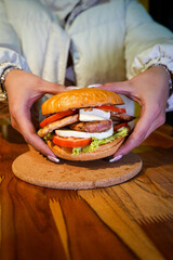 man holding a sandwich