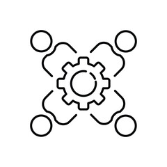 community organization setting gear outline icon vector illustration