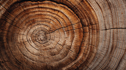 Fototapeta premium Detailed tree rings texture showcasing wood grain and growth rings, capturing a natural and organic aesthetic.