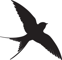Vintage Swallow Flying Silhouette Design