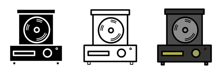 dvd player icon on white background