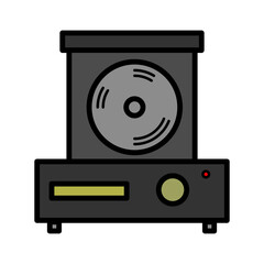 dvd player icon on white background