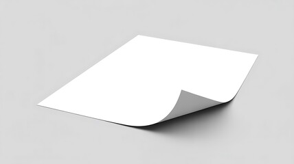 Blank Paper Sheet Mockup Realistic Texture Corner Curl Clean Design for Branding  Presentation