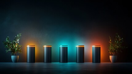 Lighting innovation showcase modern studio digital artwork minimalist design close-up technology exploration
