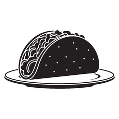 A bite of tradition – Tacos silhouette in bold, modern Tacos vector – Tacos illustration

