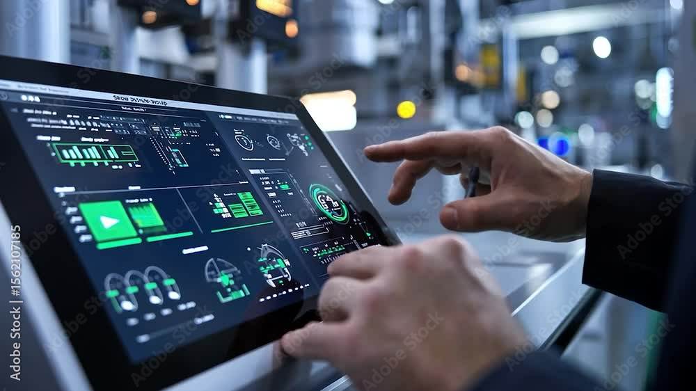 Poster Industrial control panel with graphical user interface